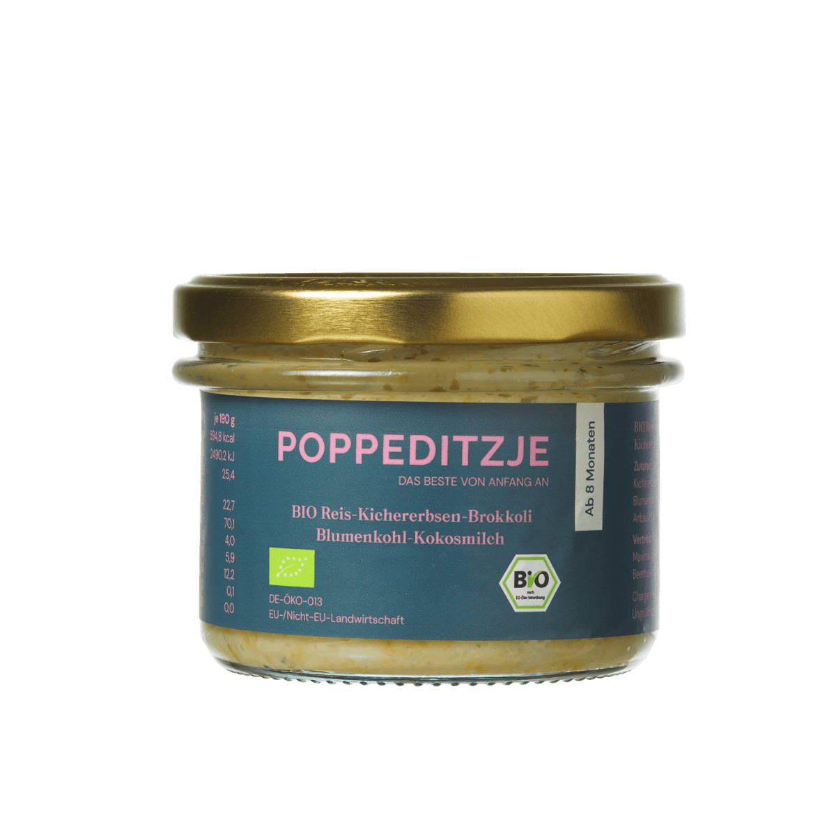 BIO Reis - Kichererbsen - Brokkoli - Blumenkohl - Kokosmilch B2B - Poppeditzje